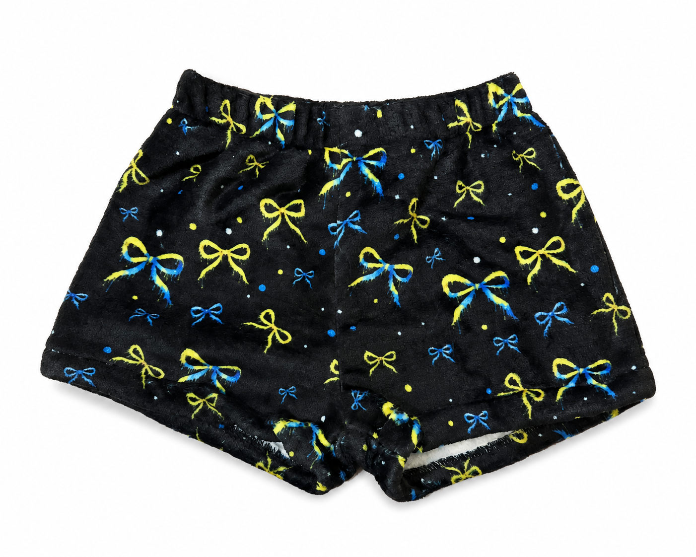 Plush lounge bow shorts